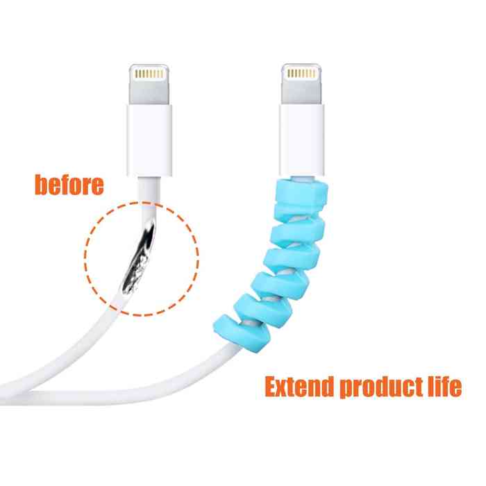 Cable Protector Silicone Bobbin Winder Wire Cord Organizer Cover For Apple Iphone USB Charger Cable Cord 4 Pcs